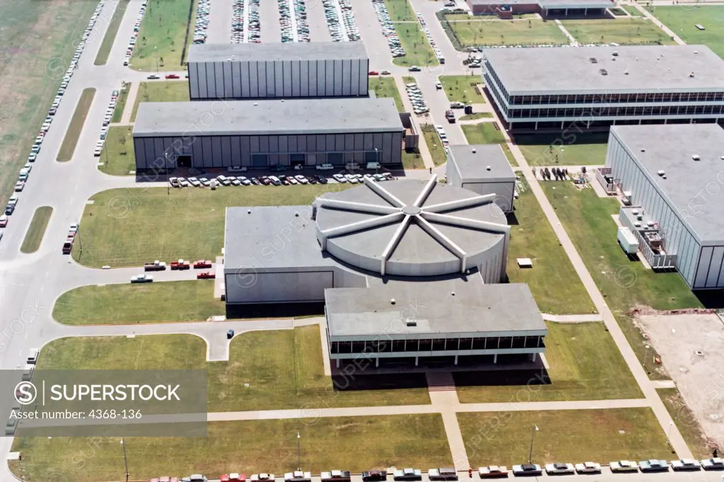 An aerial view of the now defunct Flight Acceleration Facility, which housed the centrifuge.