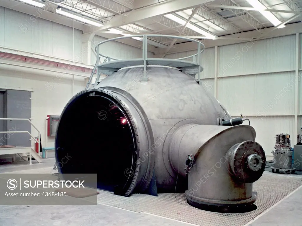 This vacuum vessel is 15 feet in diameter, a stainless steel shell with a net usable inside diameter of 12.5 feet.