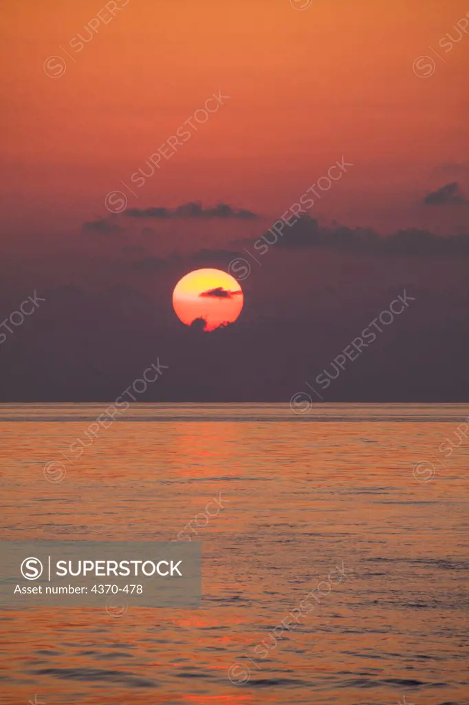 Cayman Islands, Sunset over Caribbean
