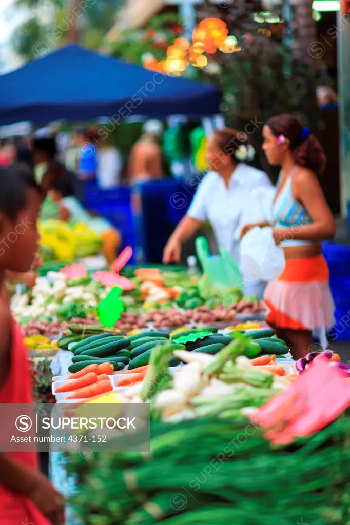 vegetables, Papeete Public Market, Tahiti Nui, Society Islands, French Polynesia, South Pacific