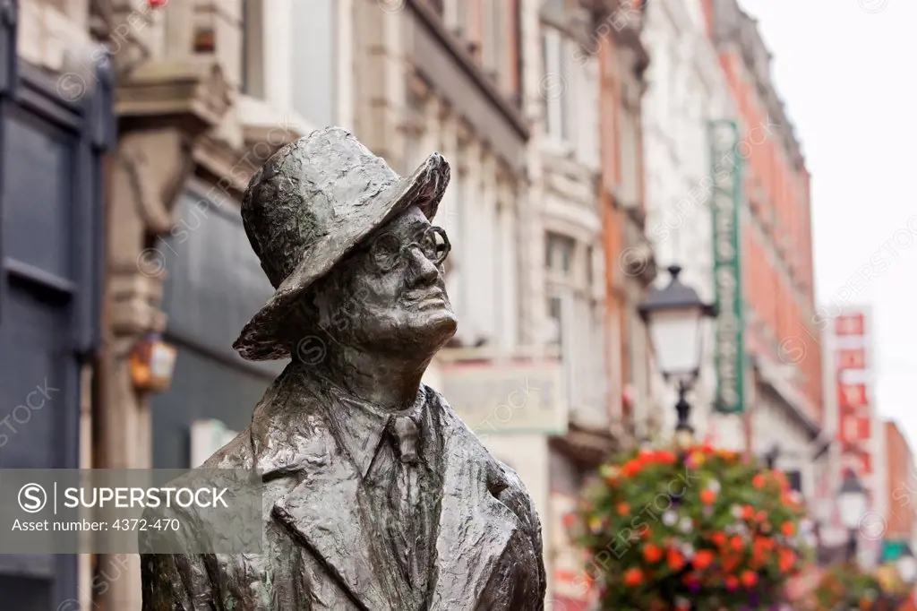 A statue of James Joyce, Dublin's most famous author, on O' Connell Street in central Dublin.