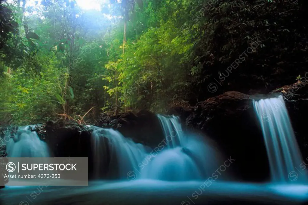 Waterfall in a Tropical Rainforest