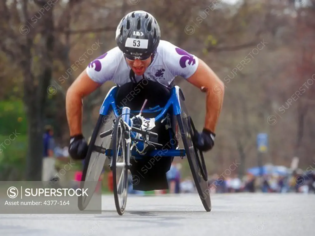 Competitor in Wheelchair Race