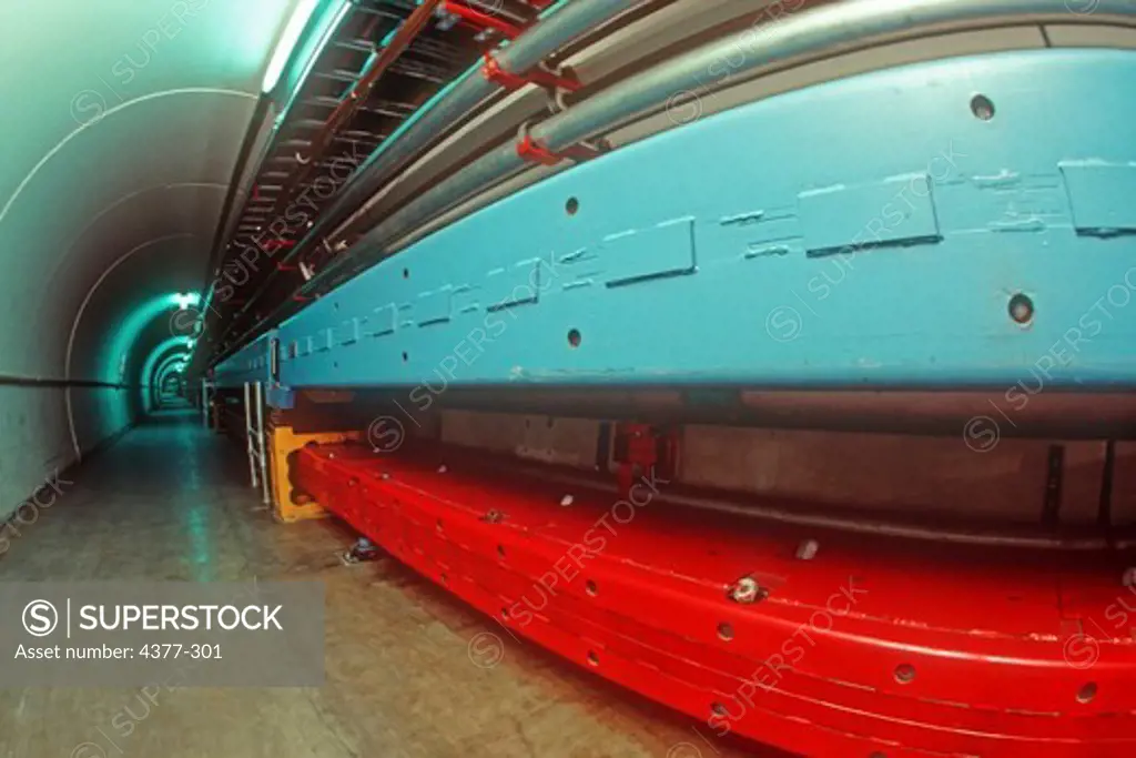 Interior View of Left Side of the Superconducting, Tevatron Particle Accelerator Tunnel
