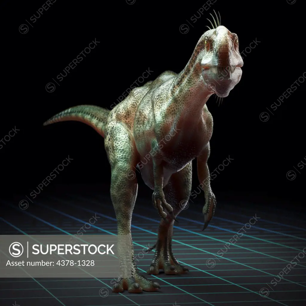 Model of a Monolophosaurus dinosaur.