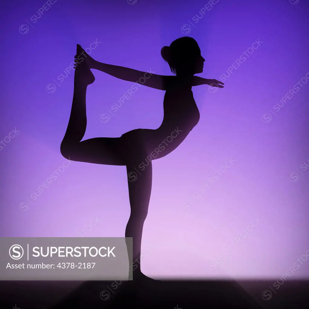 Silhouette of female body in the dancer's pose.