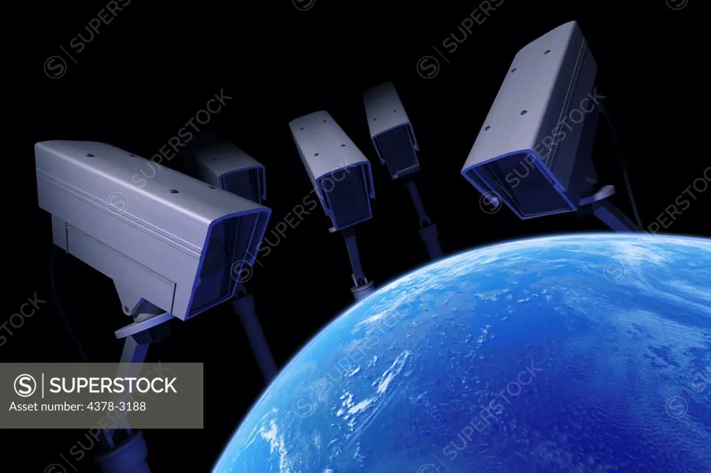 Security cameras monitor the earth.