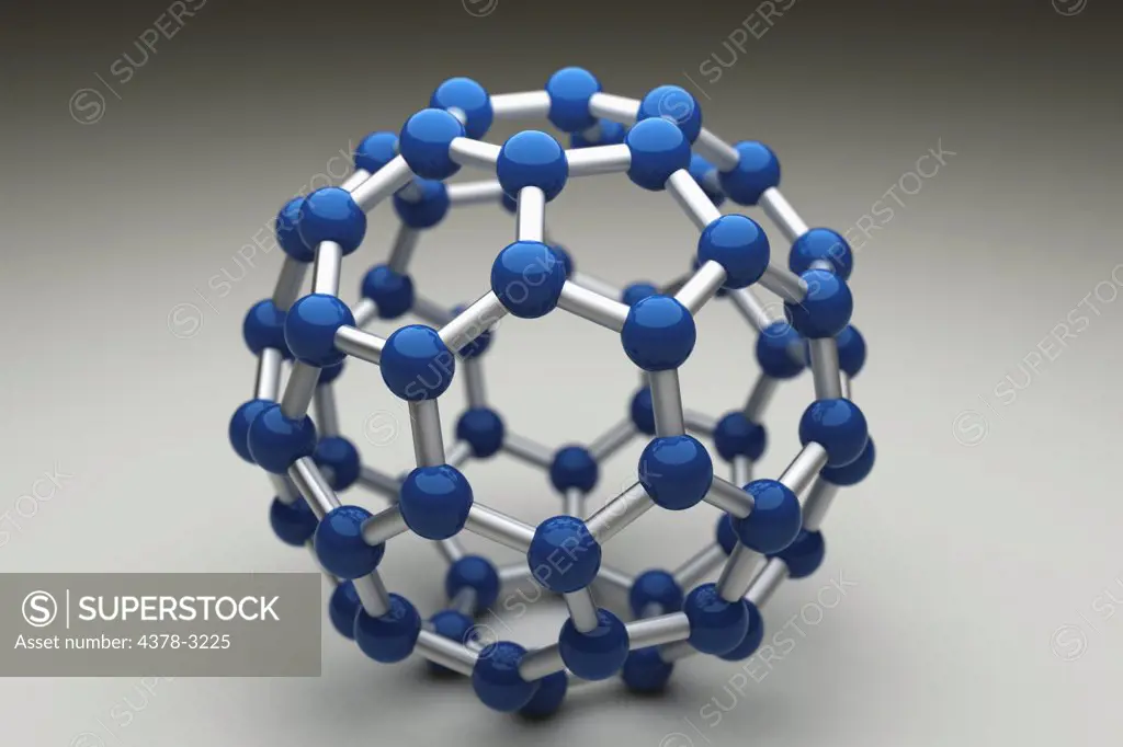 Spherical fullerene also known as a 'buckyball'.