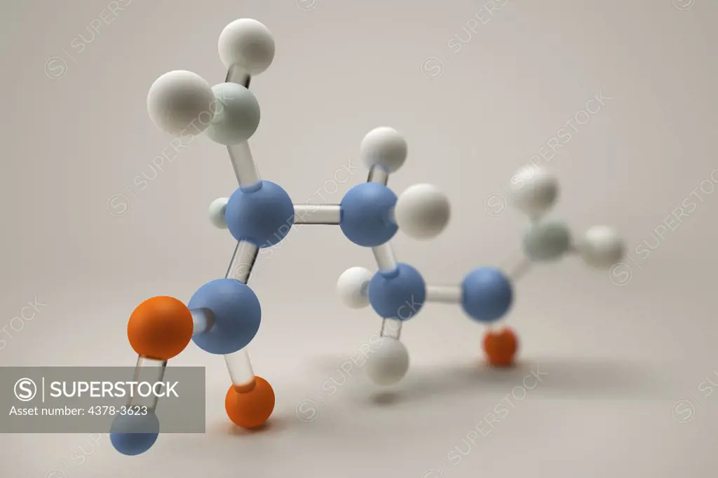 A molecular model of glutamine.