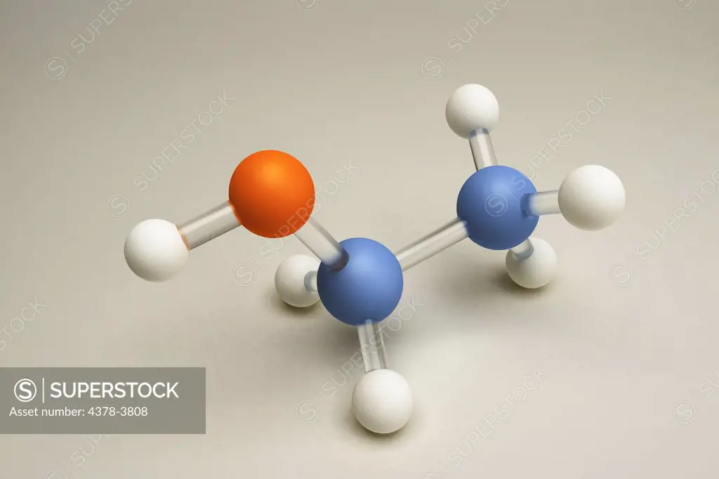 Molecular model of ethanol.