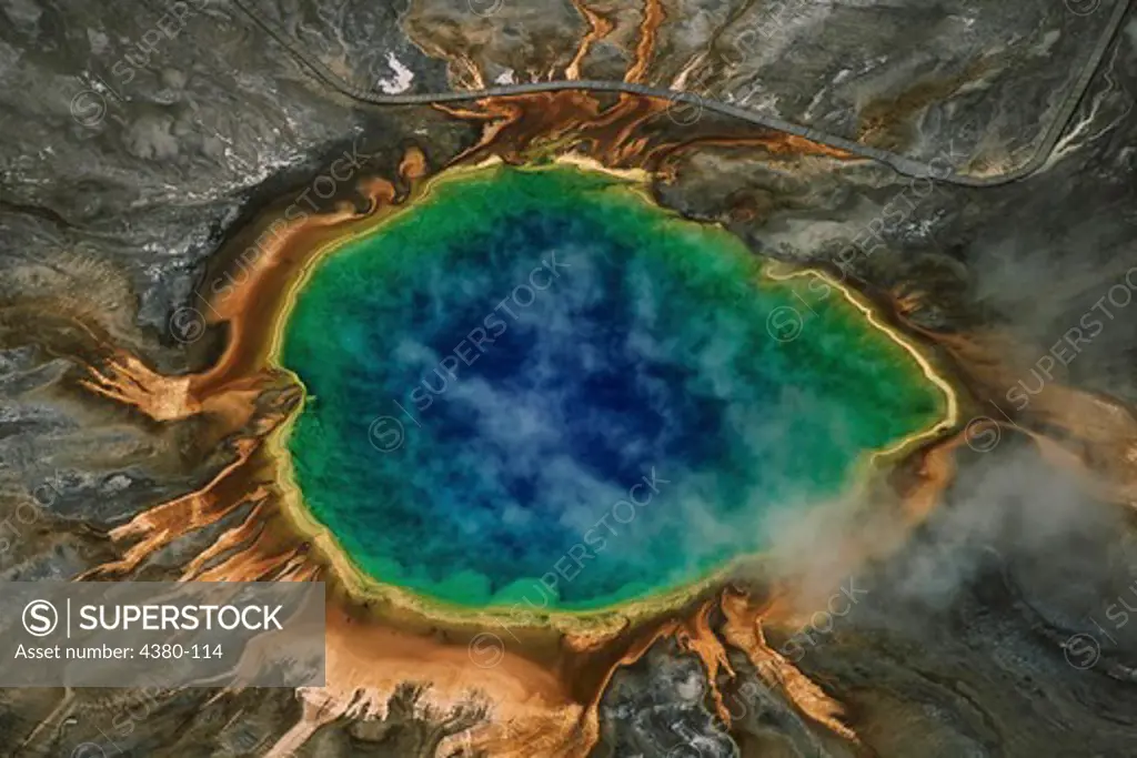 An Aerial View of Grand Prismatic Spring