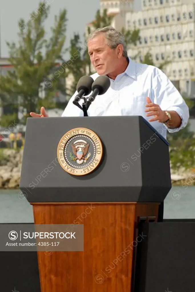 President Bush at Coast Guard ISC Miami