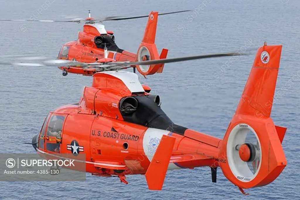 US Coast Guard Helicopters in Flight