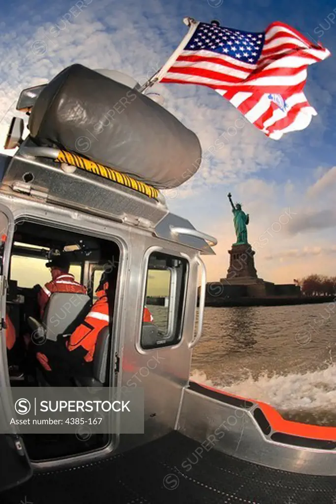 Motoring Past Statue of Liberty,