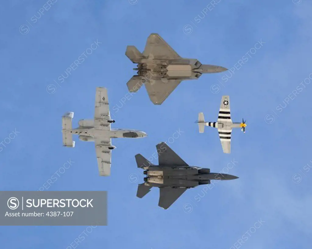 Four Aircraft Flying in Formation