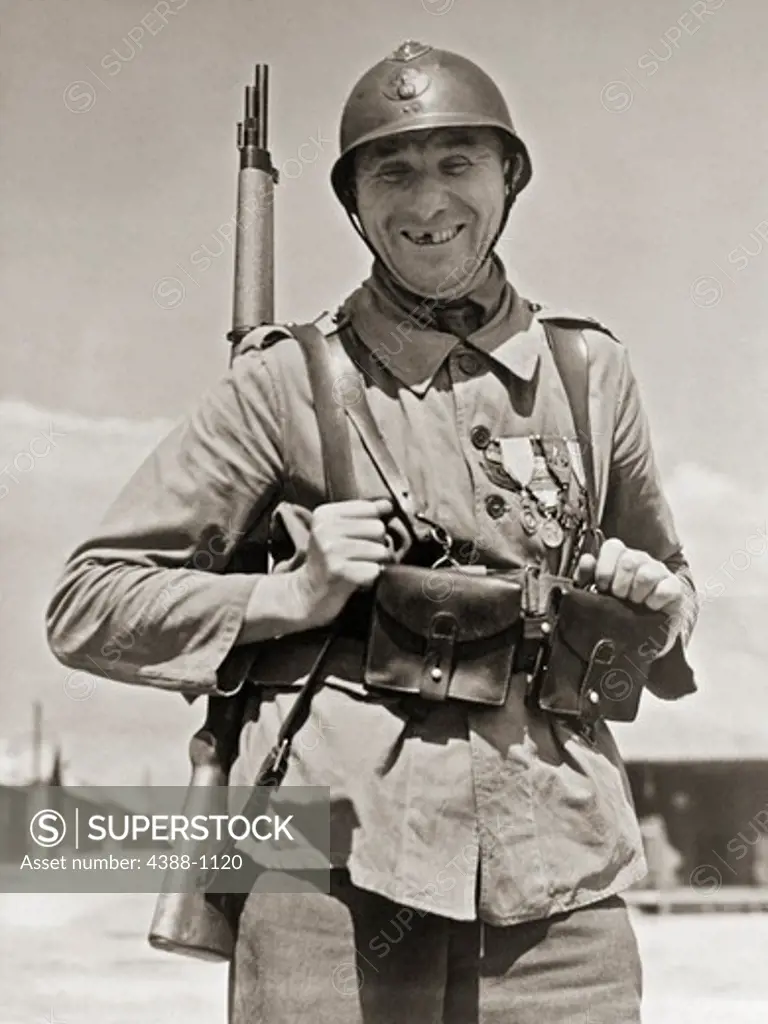 French Soldier Smiles for the Camera