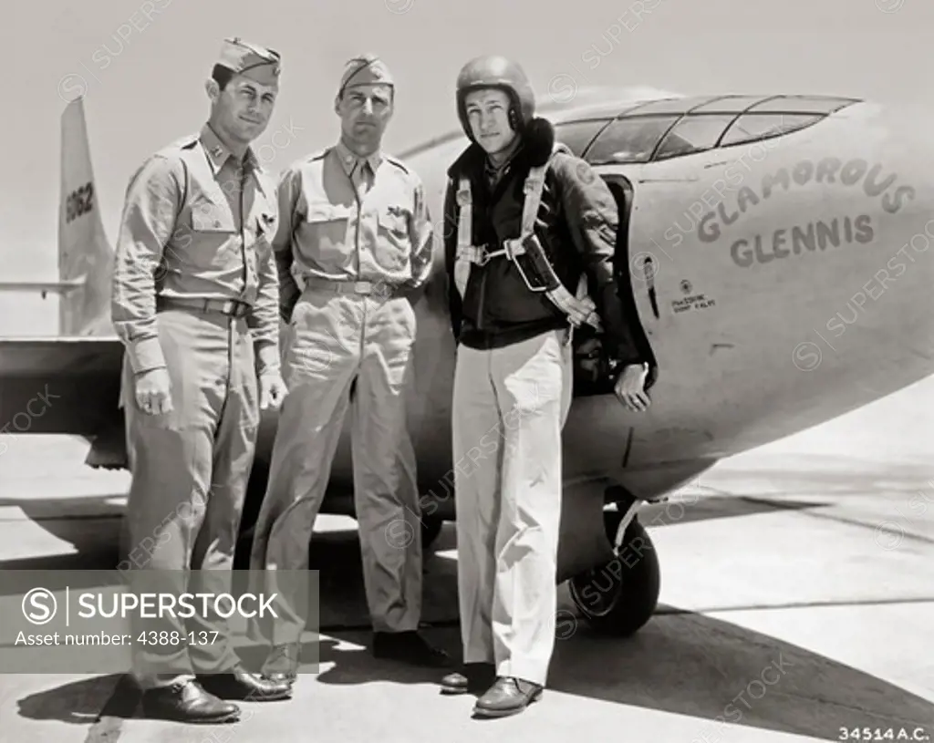 Pilots of XS-1 Stand by 'Glamorous Glennis'