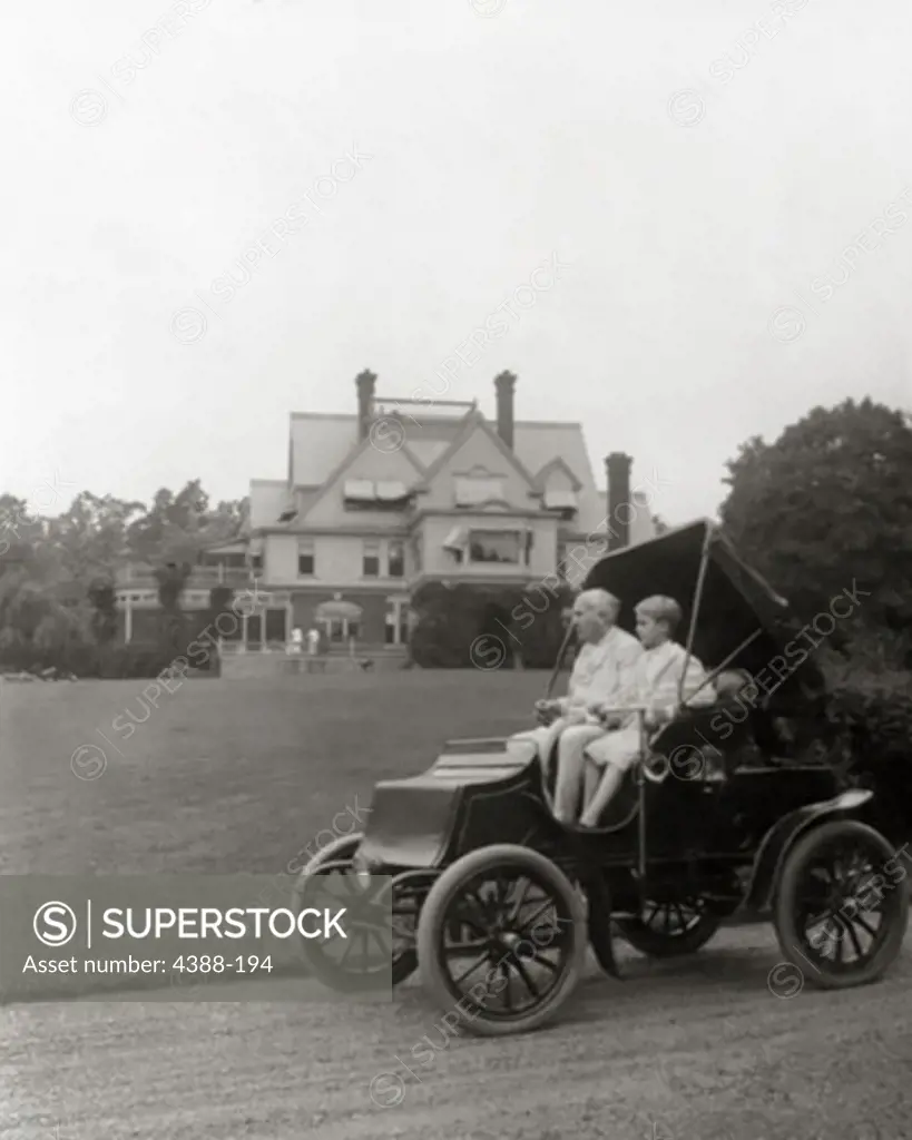Inventor Thomas Edison Driving Electric Car