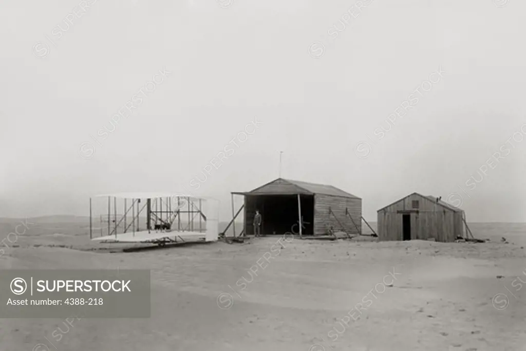 Wright Flyer and Shed, 1903