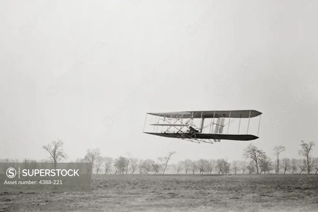 Orville Wright Flying Over Huffman Prairie