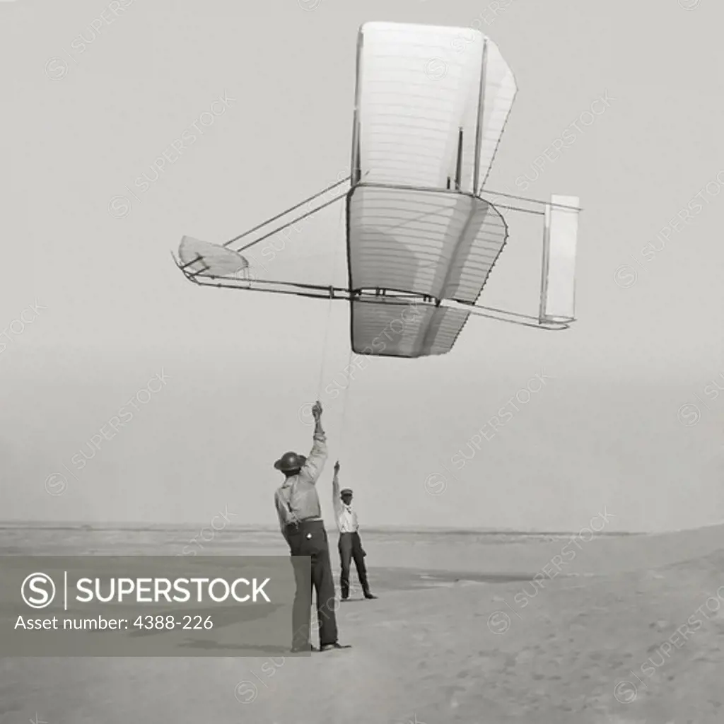 Flying Wright Brothers Glider as a Kite