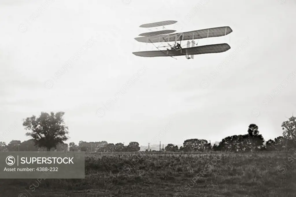 Orville Wright Flying Over Huffman Prairie