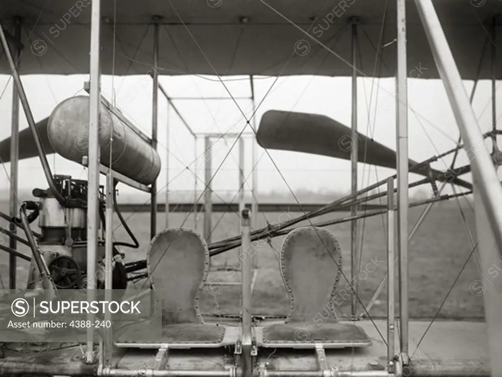 Seats and Engine of a Wright Brothers Airplane