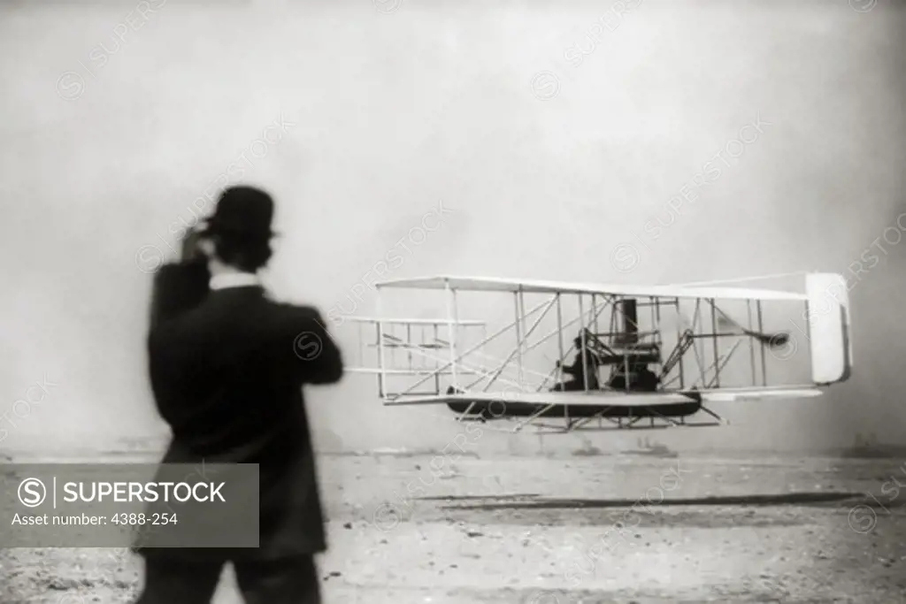Wilbur Wright Flies Over New York Harbor