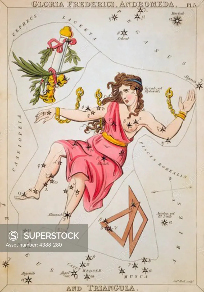 Constellation Card of Andromeda