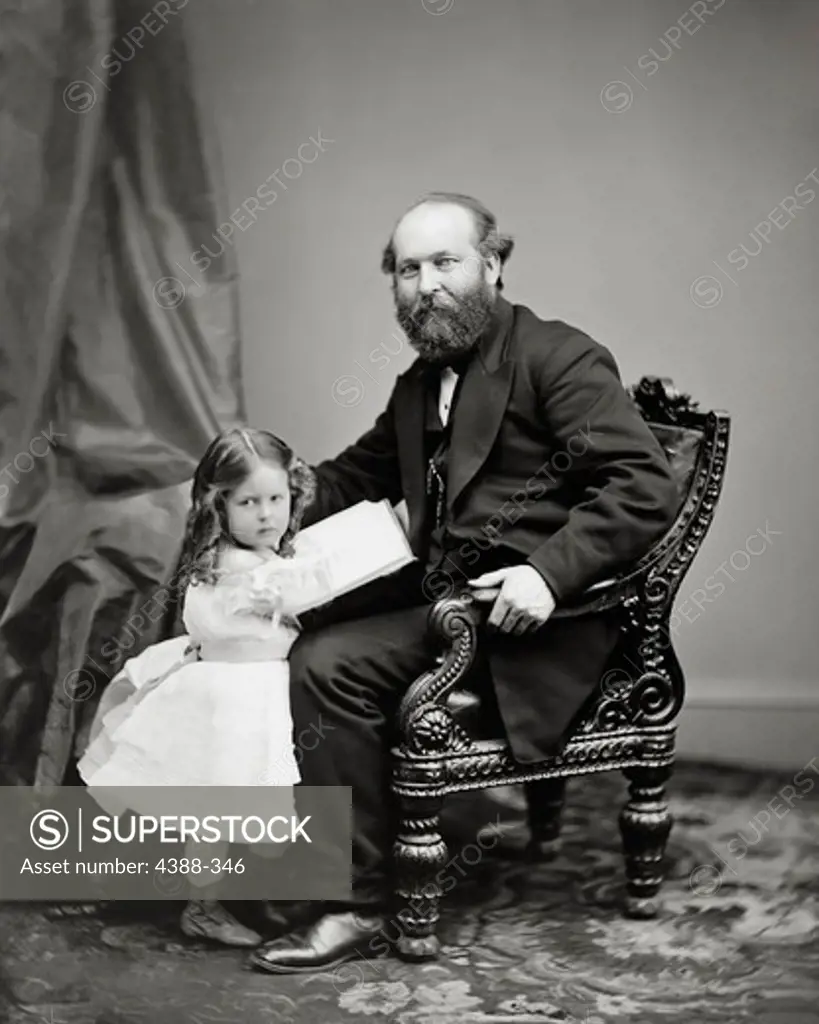 James A. Garfield and Daughter Mollie