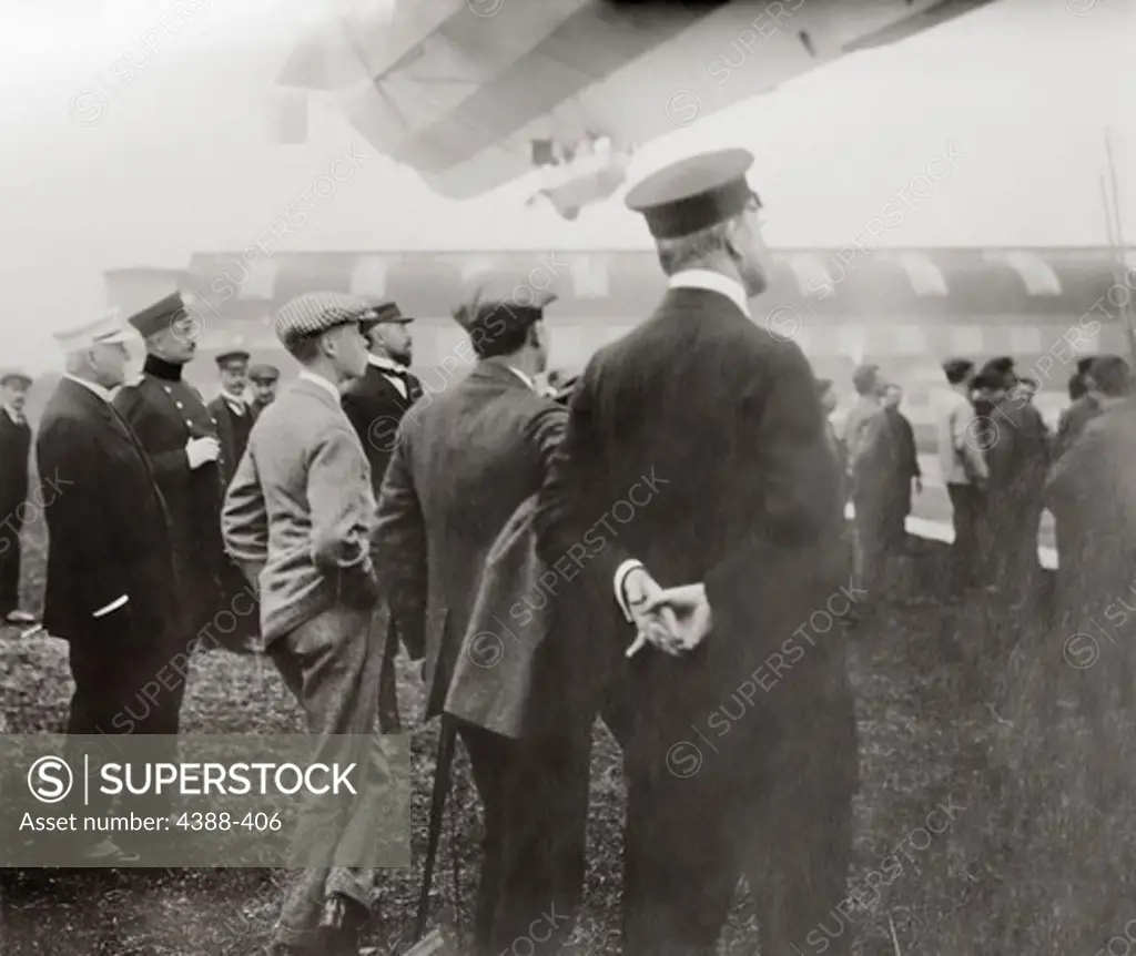 Prince of Wales Watches a Zeppelin