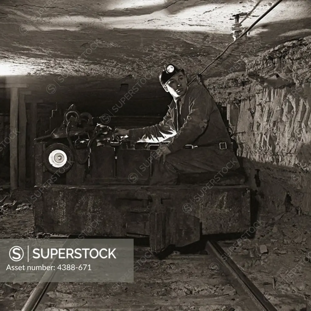 Mine Car in Coal Mine