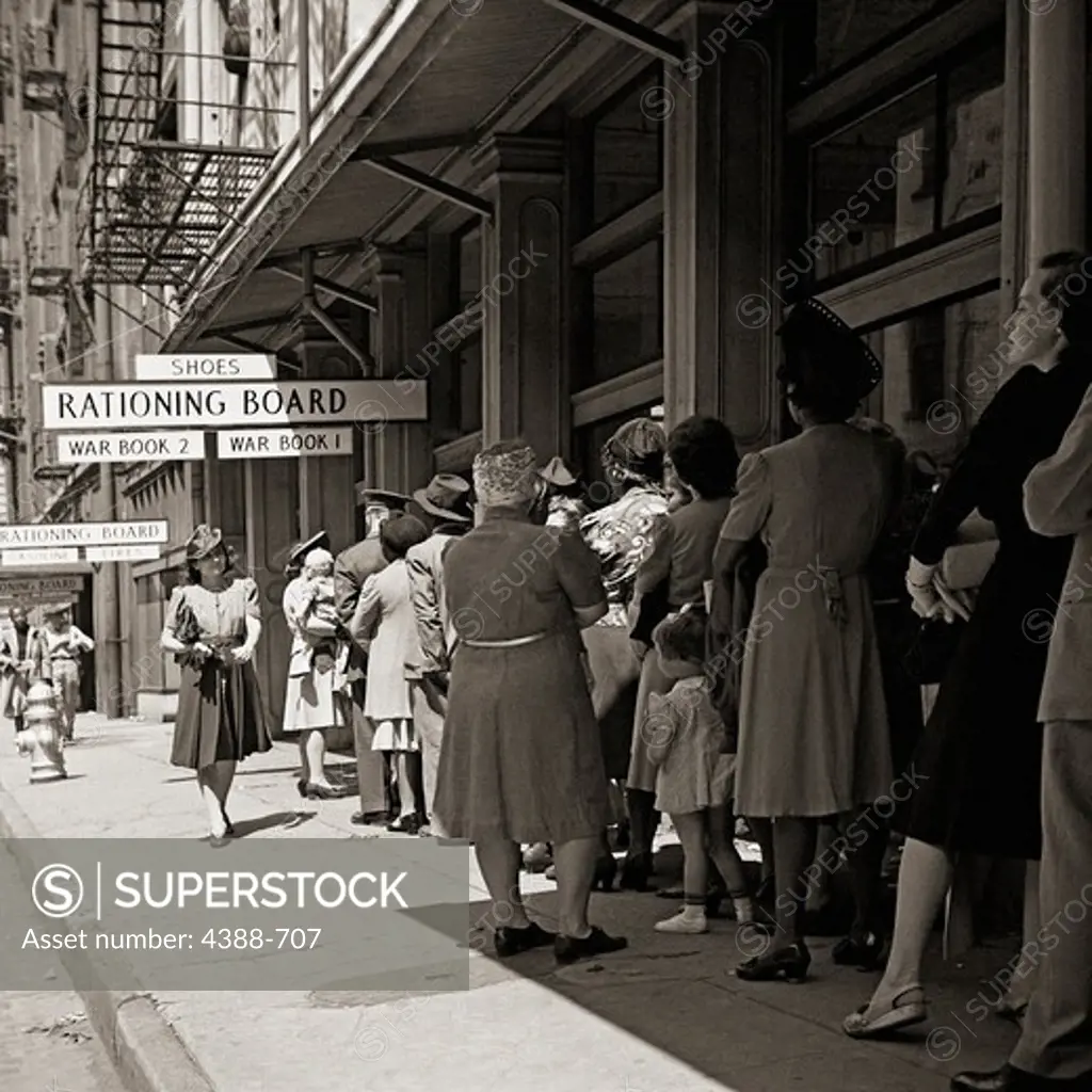 Line at Rationing Board