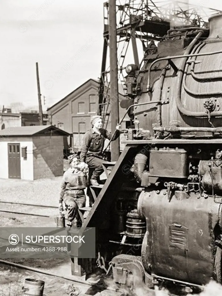 Cleaning a Locomotive