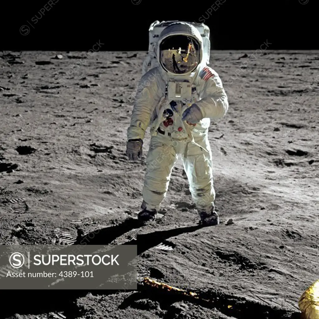 Buzz Aldrin Walks on the Moon During Apollo 11 Mission