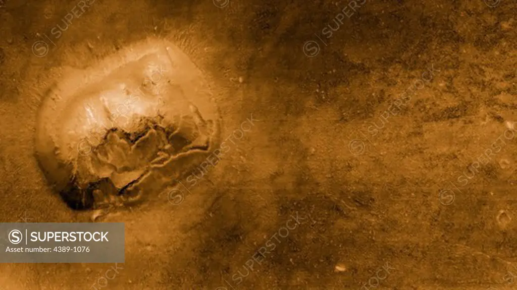 Mesa of the 'Face on Mars' Seen by Mars Global Surveyor