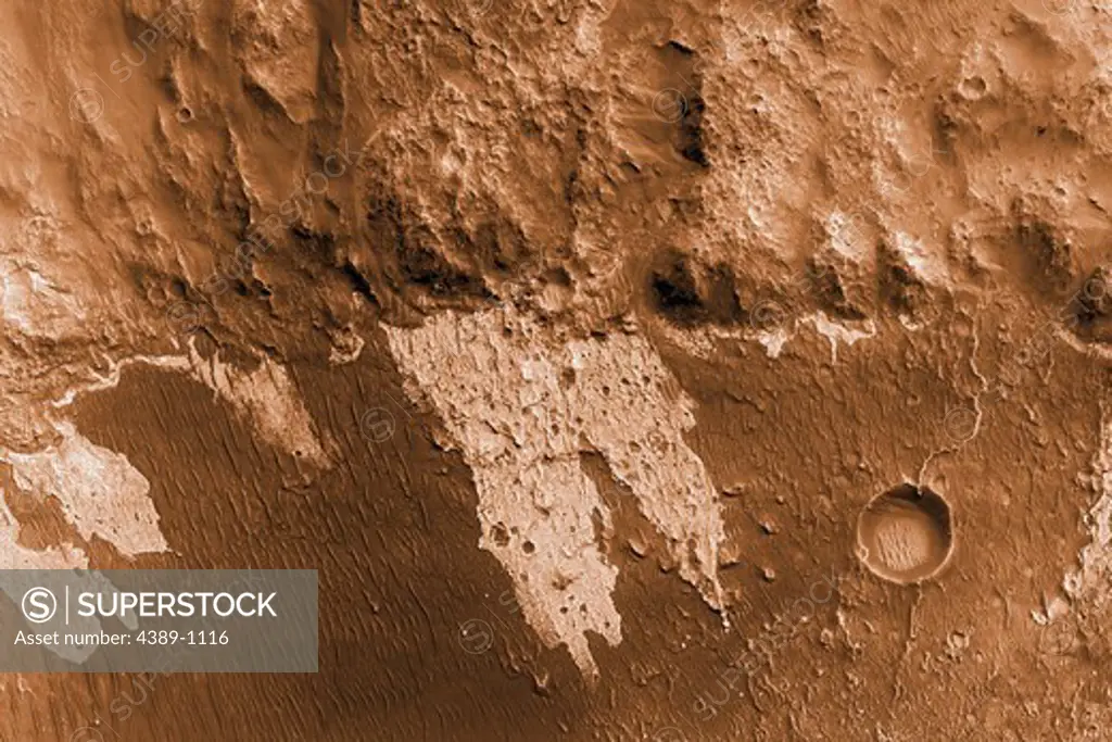 Sand and Rock on a Crater Floor Seen by Mars Reconnaissance Orbiter
