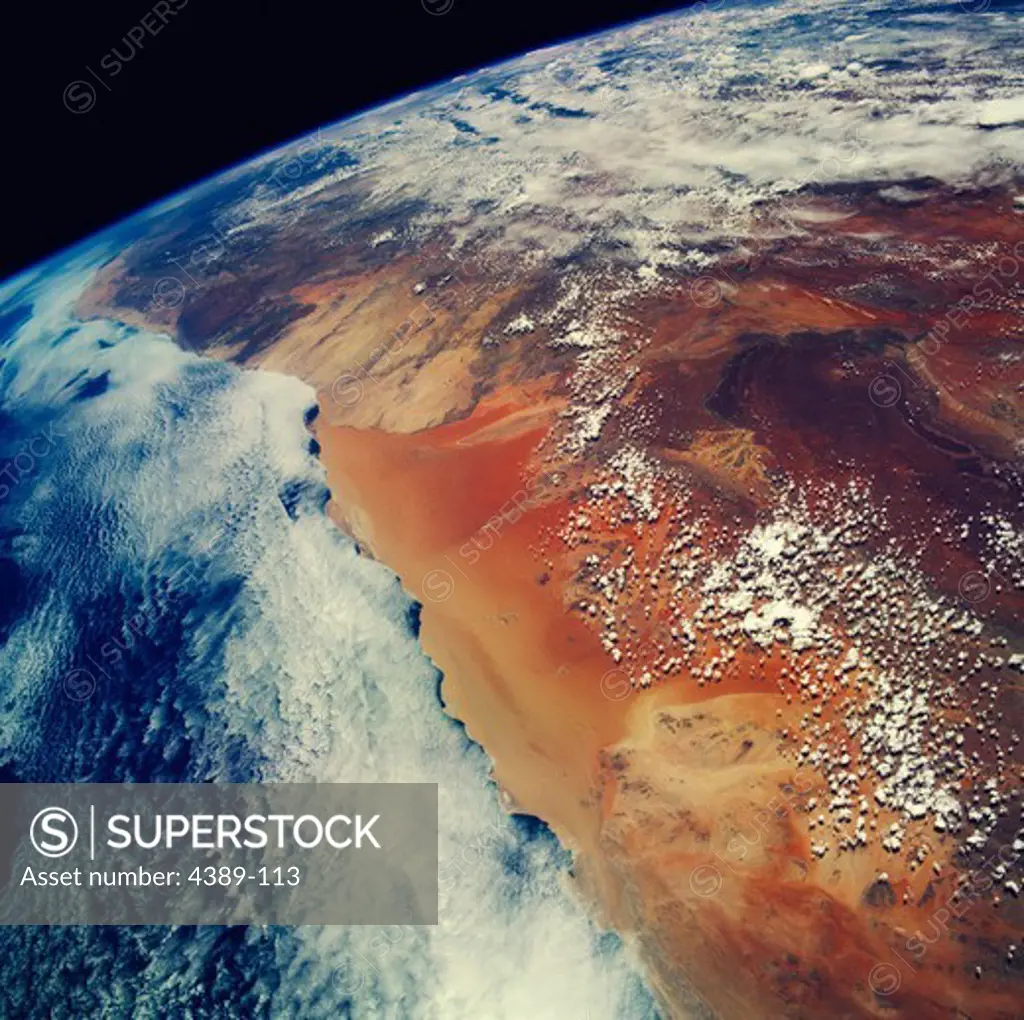 View From Space of the Namibian Coast and Desert