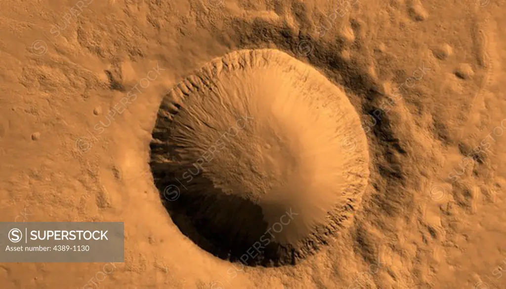 Crater in Southern Highlands  Seen by Mars Reconnaissance Orbiter