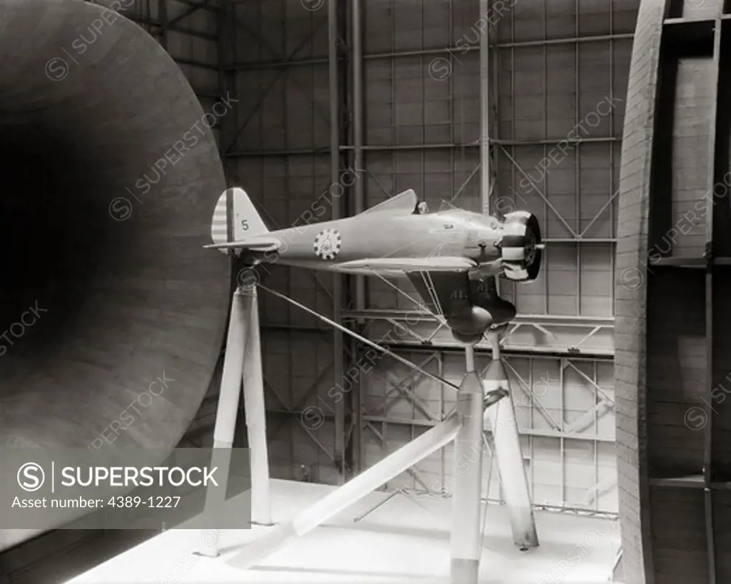 Boeing P-26A Fighter in Wind Tunnel