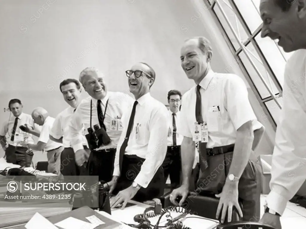 Apollo 11 Mission Officials Relax After Liftoff