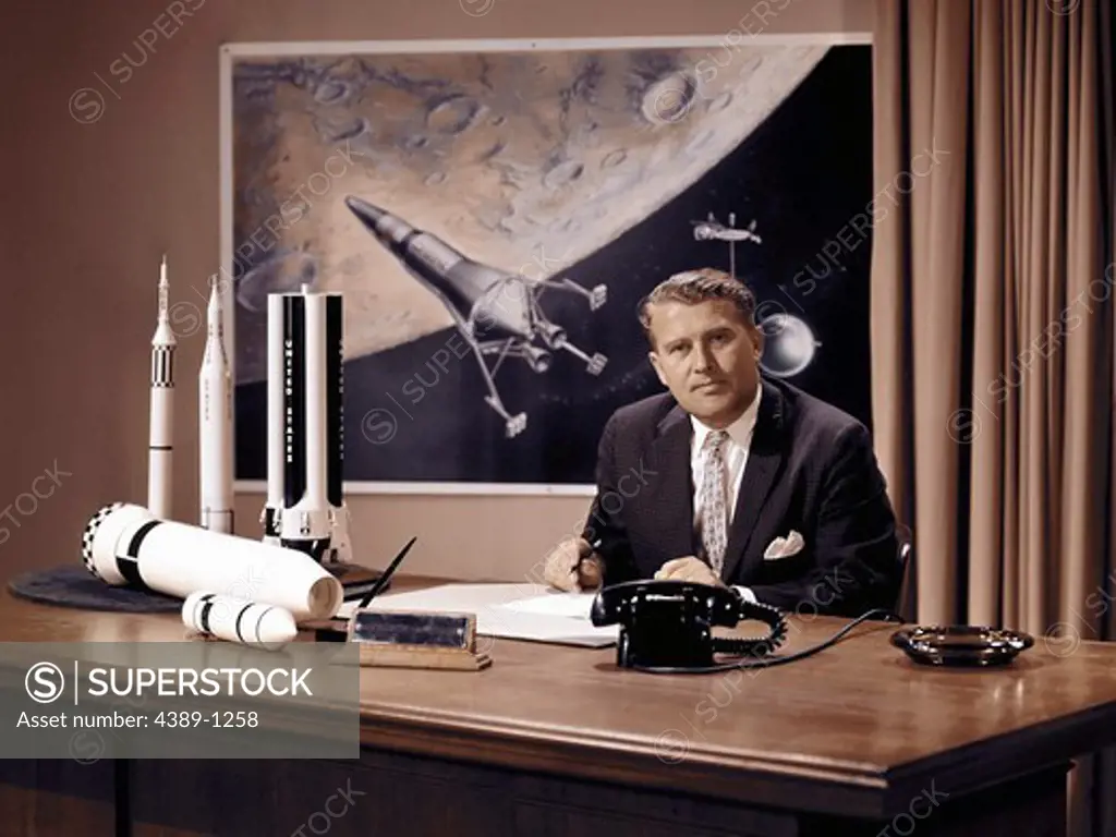 Wernher von Braun at His Desk