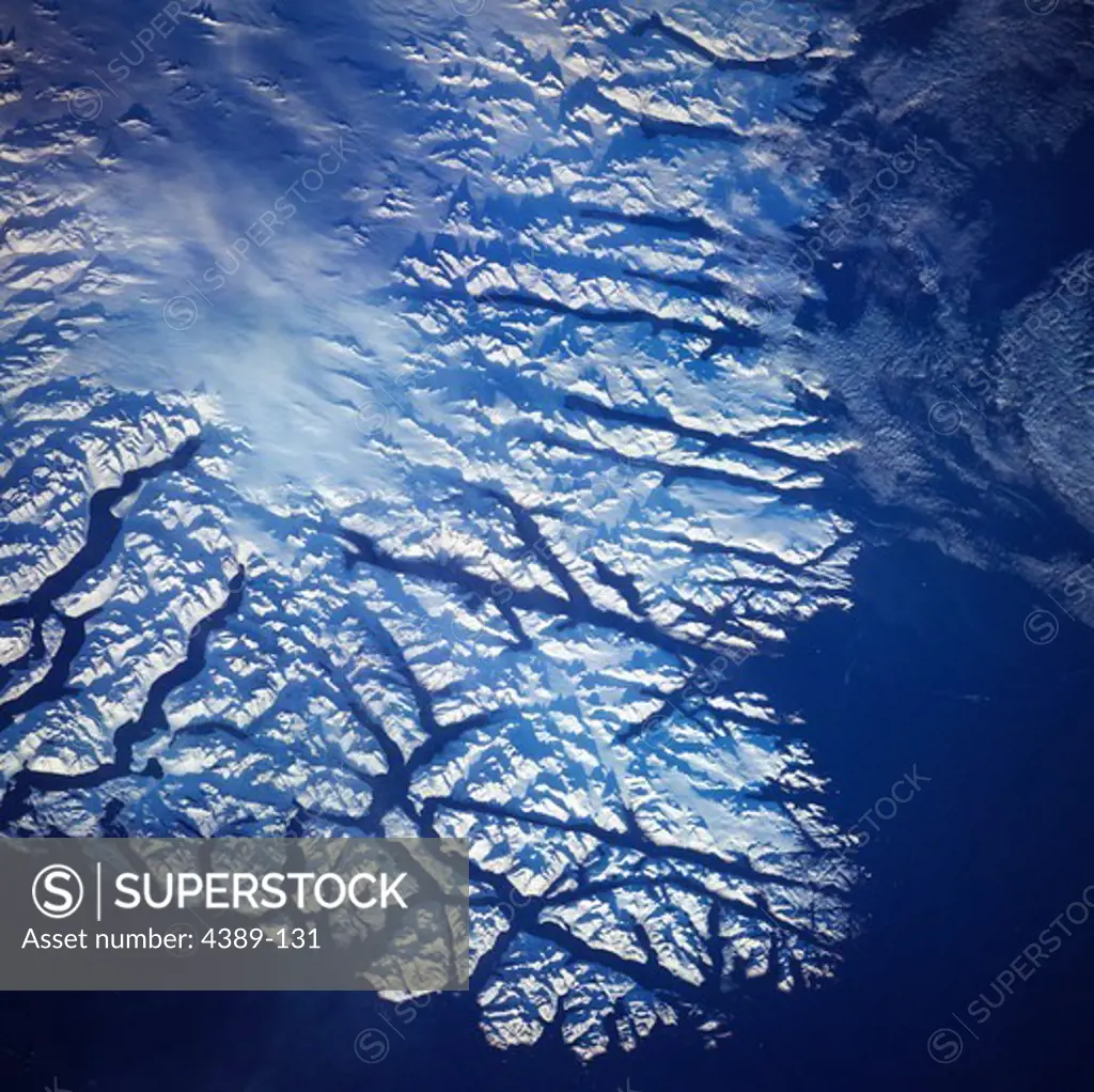 A View of Greenland's Coastline From Space