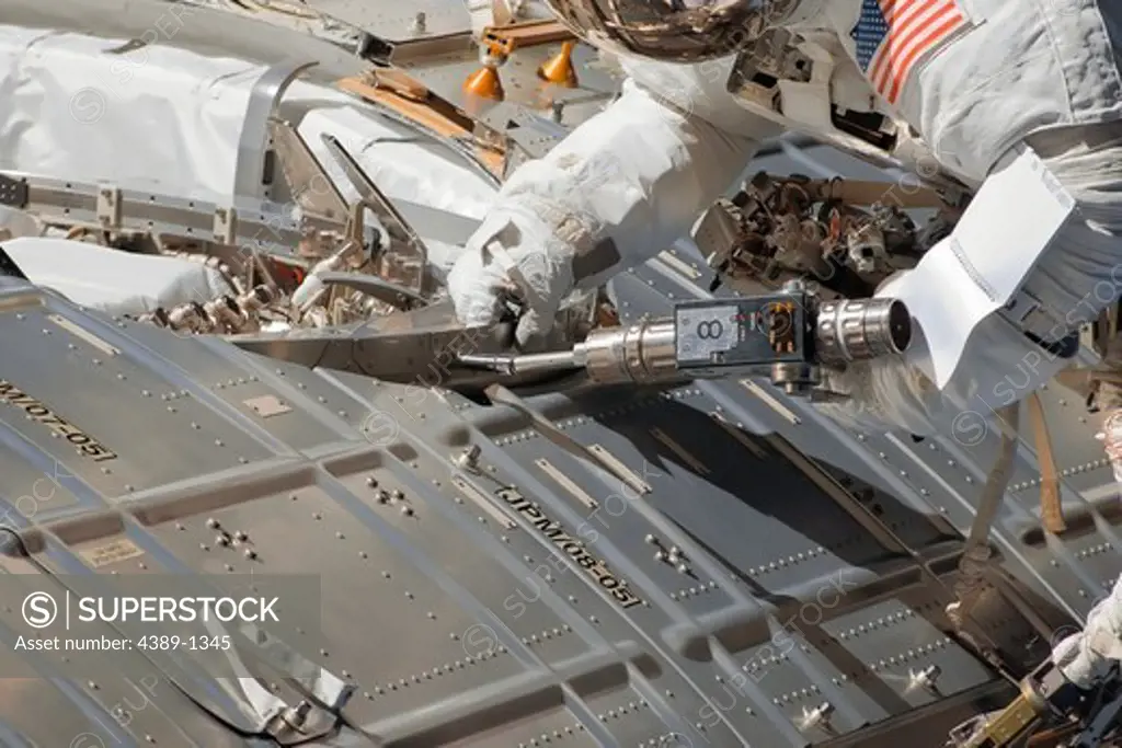 Installing Cameras on International Space Station