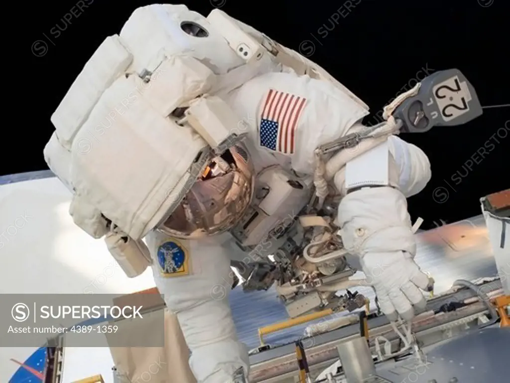 Astronaut Working on International Space Station