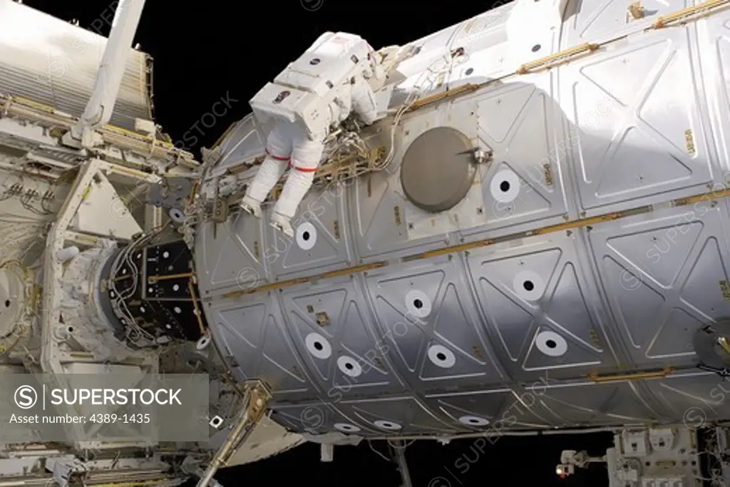 Space Shuttle Linked to Destiny Module