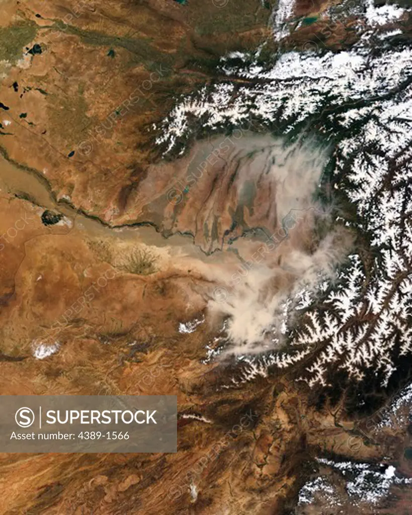 Dust Storm in Afghanistan and Tajikistan Seen by MODIS