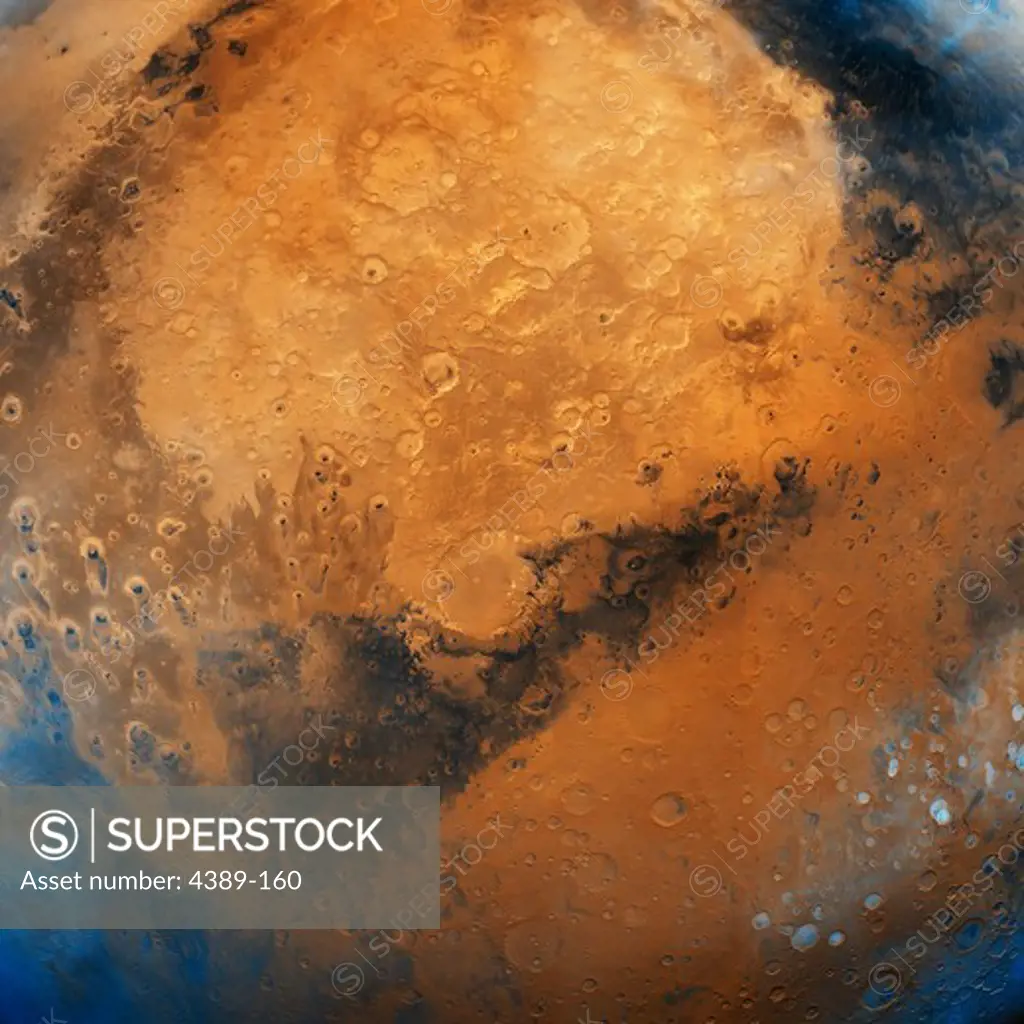 Photo Mosaic of Schiaparelli Hemisphere, Mars, from Viking Orbiter
