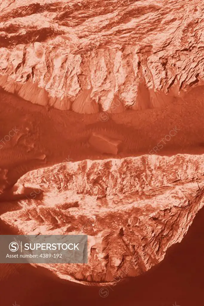 Sedimentary Rock in Ganges Chasma from Orbit, Mars, Seen by Mars Global Surveyor