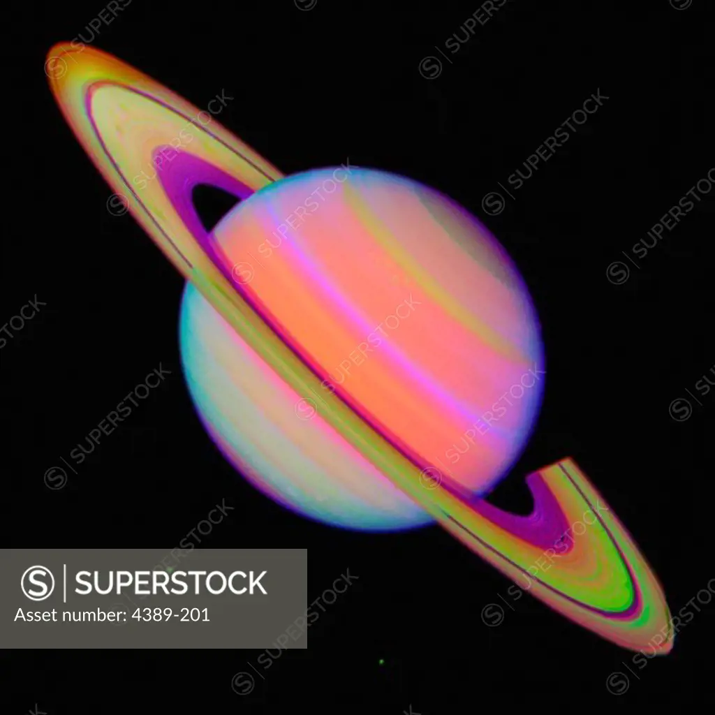 False-Color Image of Saturn by Voyager 2